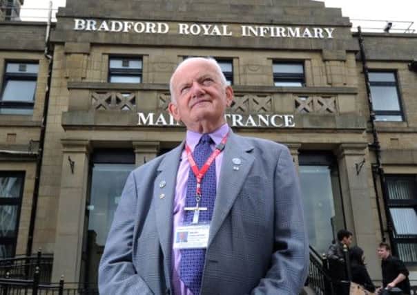 Volunteer Trevor Constantine pictured outside Bradford Royal Infirmary