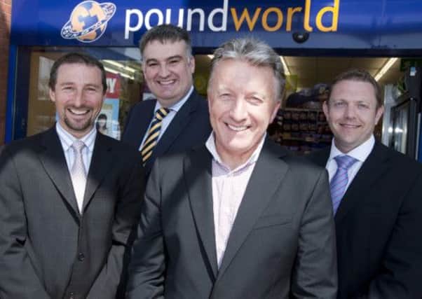 Graham Holland of Barclays, Lee Collinson of Barclays, Christopher Edwards of Poundworld and Jamie Farrell of Barclays.