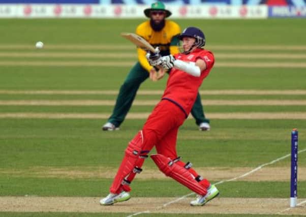 England's Joe Root bats during the ICC Champions Trophy, Semi Final at the Oval, London