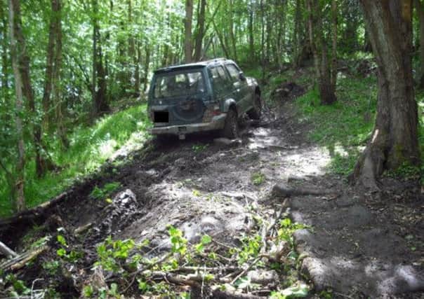 An abandoned 4x4 vehicle in East Arncliffe Wood, Glaisdale. Picture: Matt Fitzgerald/North York Moors National Park Authority