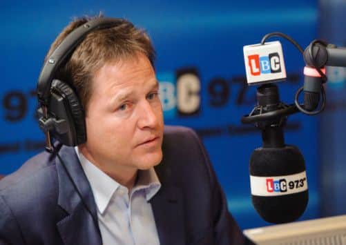 Nick Clegg during the Call Clegg show on LBC Radio