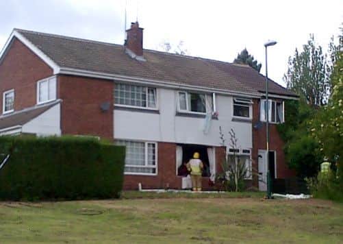 The house in Jarrow, South Tynside where two people were injured.