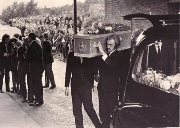 The funeral of one of the miners killed in the Markham Colliery disaster.