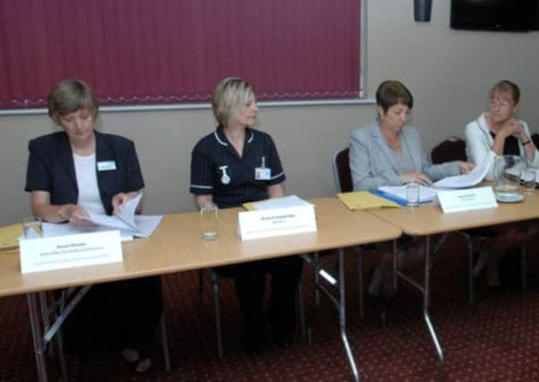 Representatives at North Lincs and Goole Hospitals NHS Foundation Trust. From left:  Karen Rhodes, Dr Karen Dunderdale, Karen Jackson, chief executive, Dr Liz Scott