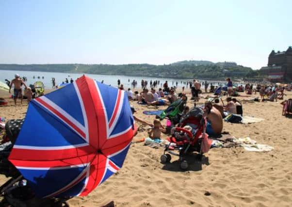 The scene on Scarborough beach on Friday