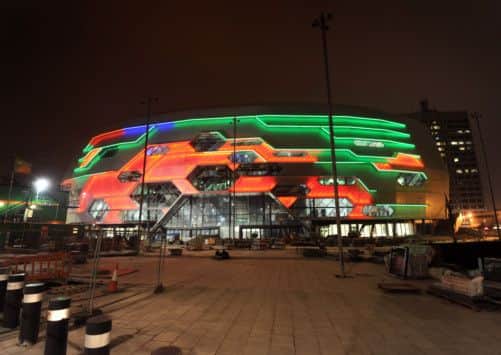 The lights are on at the new Leeds Arena.