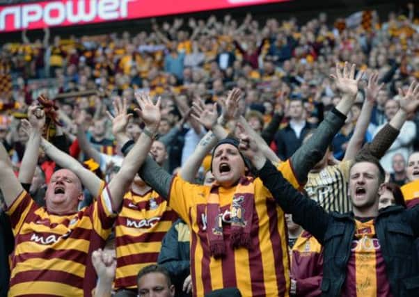 Bradford City fans at the League 2 play-off final.