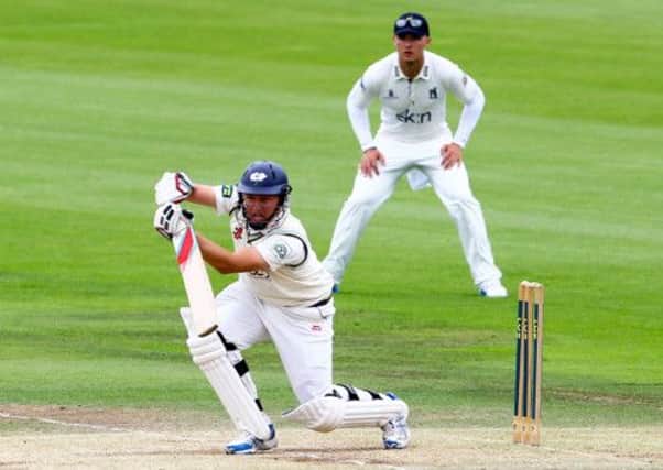 Yorkshire's Gary Ballance hits out.