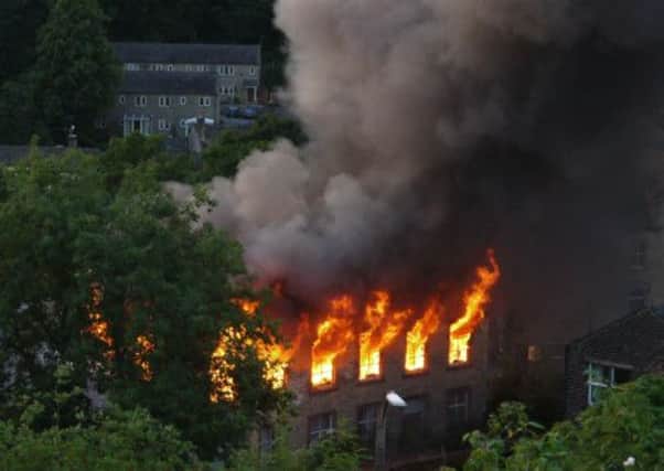 The fire at Colne Mills, Slaithwaite, Huddersfield