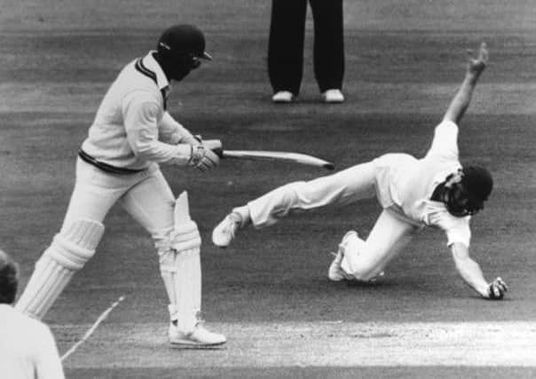 England v West Indies at Lord's.
, June 1988 - Martyn Moxon catches Desmond Haynes for 12 off Graham Dilley in the first day's play in the second test.