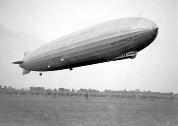 The German airship Graf Zeppelin in 1931. During the First World War, the airships needed cow guts for use as gas holding cells.