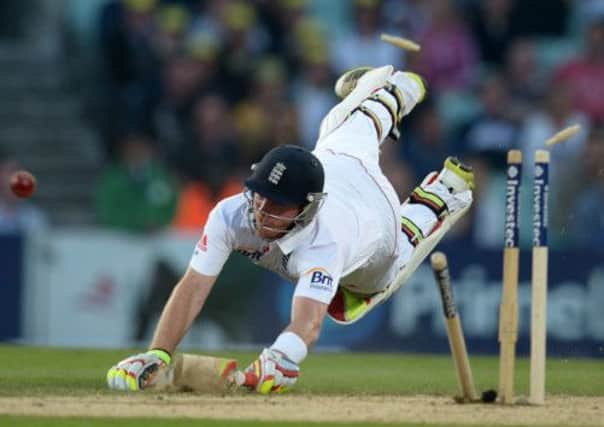England's Ian Bell is run out which led to the umpires calling bad light during day five of the Fifth Investec Ashes Test match at The Kia Oval, London.  (Picture: Adam Davy/PA Wire).
