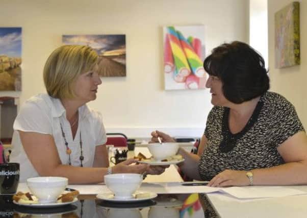 Catherine Scott, from The Yorkshire Post, left and Valerie Aston, buyer for Proudfoots Supermarkets, at the Deliciously Yorkshire food judging