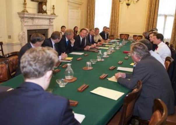 Twitter image showing Prime Minister David Cameron chairing a National Security Council at Downing Street