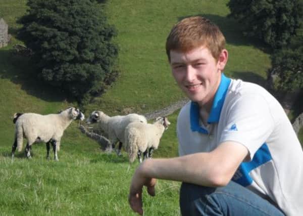 Ben with his Swaledale flock at Keld