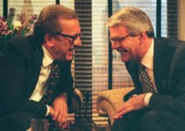 Sir David Frost interviewing Sir John Major on BBC's Breakfast with Frost.