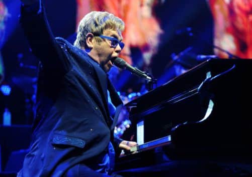 Sir Elton John performs live on stage at the opening night of the First Direct Arena in Leeds.