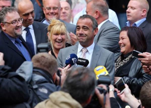 Coronation Street actor Michael Le Vell outside Manchester Crown Court after he was cleared of child sex offences.