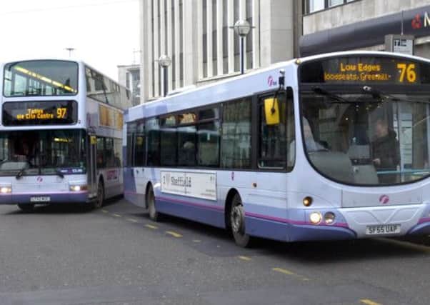 Buses on Sheffield's High Street