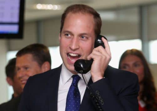 The Duke of Cambridge on the trading floor during the BGC Partners Charity Day in London's Docklands.