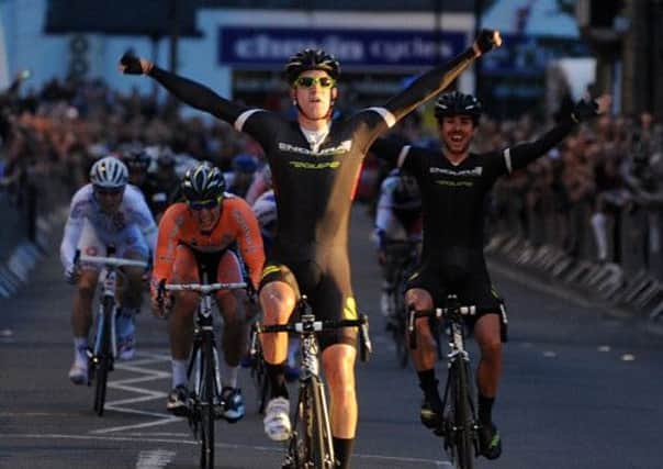 Scott Thwaites winning the Otley Grand Prix, contests the Tour of Britain this week.