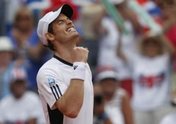 Britain's Andy Murray celebrates his victory