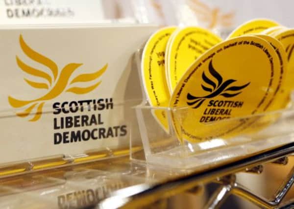 Liberal Democrat merchandise at the autumn conference at The Clyde Auditorium in Glasgow.