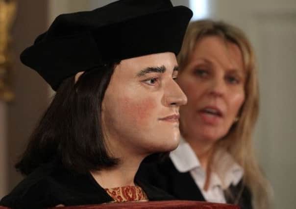 Philippa Langley, originator of the 'Looking for Richard III' project, with the face of King Richard III