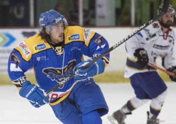 ON TARGET: Jereme Tendler scored two goals for Hull Stingrays at Ice Sheffield on Wednesday night but it couldn't prevent a 4-3 Challenge Cup defeat to Sheffield Steelers. Picture: Arthur Foster.