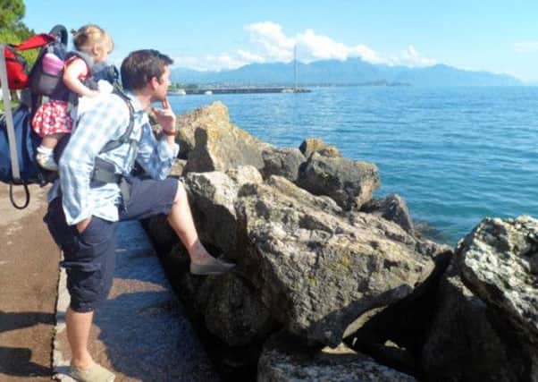 Dave Craven with his daughter Maisie at Lake Garda.
