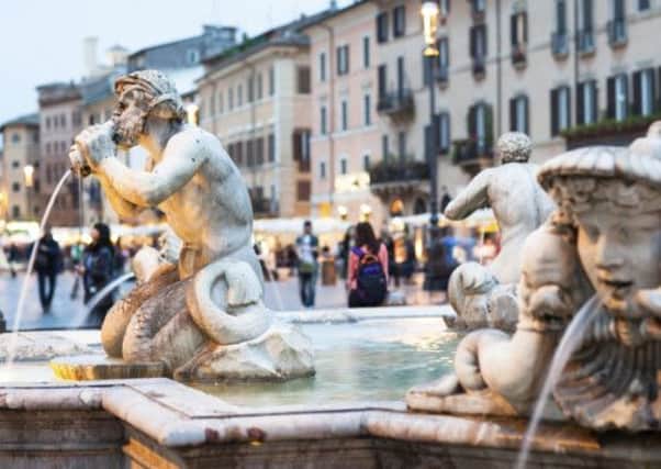 Piazza Navona with the Fontana del Moro in Rome