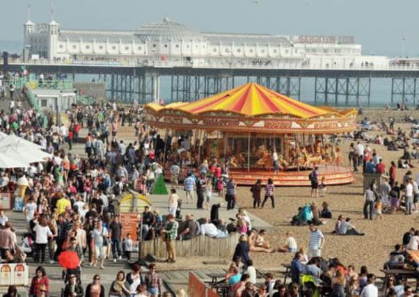 A crowded Brighton Beach