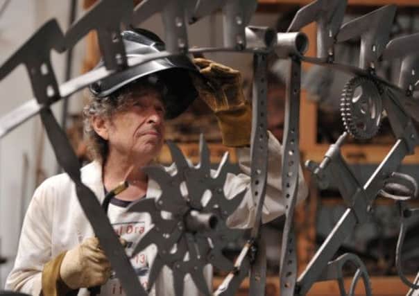 Bob Dylan at his iron works studio