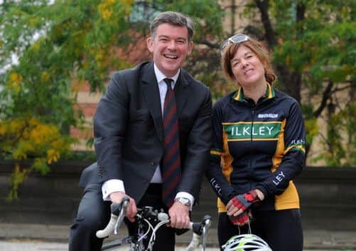 Hugh Robertson and cyclist Stephanie Millward