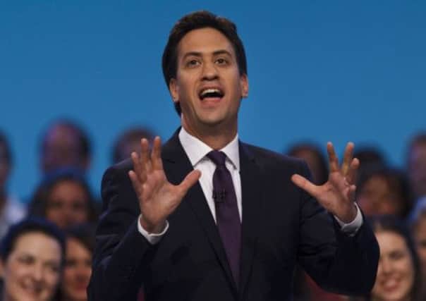 Labour leader Ed Miliband making his keynote speech to delegates during his Party's annual conference