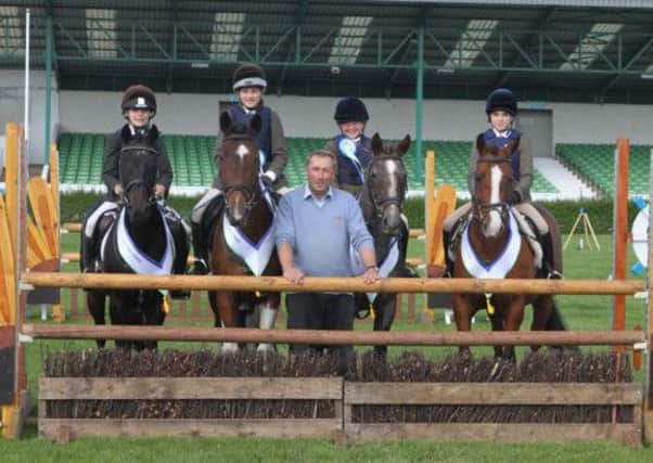 Cassie Ramsay on Samson, Olivia Murry on Jimmy, Issie Saxby on Pepsi, Kirsten Baul on Orlando and team captain Robert Blaine.  Picture supplied by Rachel Hartley
