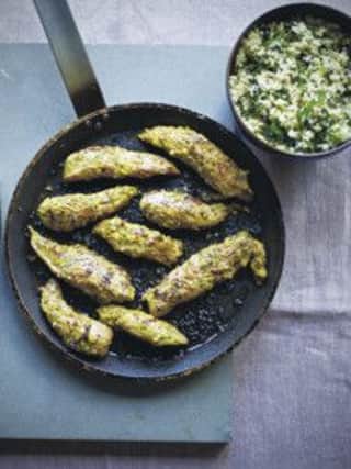 Pan fried lamb with chermoula and herb couscous