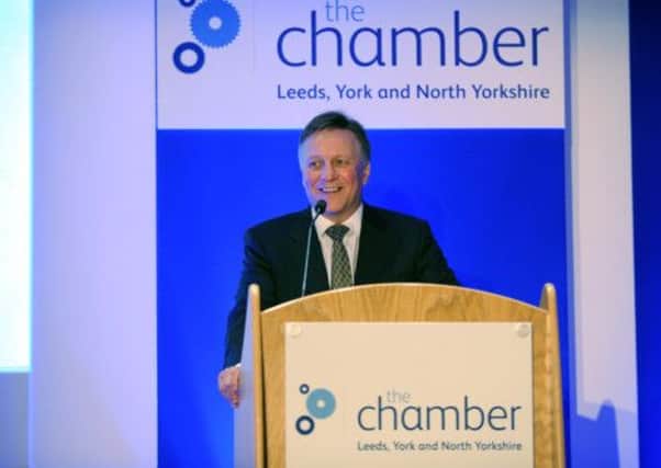 President Nigel Foster speaks at the Chamber of Commerce lunch in Leeds.