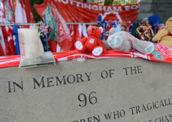 The memorial to the 96 Liverpool fans who lost their lives in the tragedy