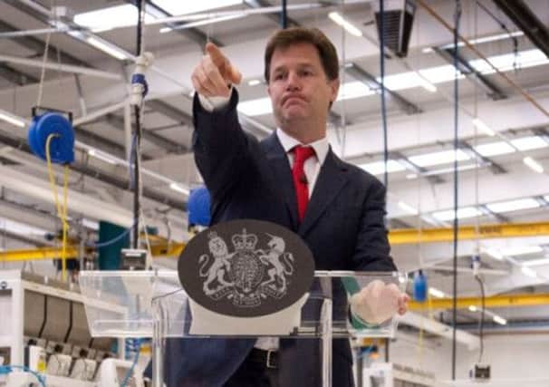 Nick Clegg makes a speech on Britain and Europe at manufacturers Buhler Sortex Limited, east London.