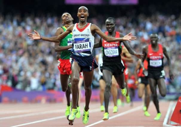 Mo Farah winning the Men's 5000m Final during the London 2012 Olympics