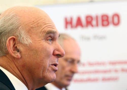 Business secretary Vince Cable visiting the future Haribo plant in West Yorkshire