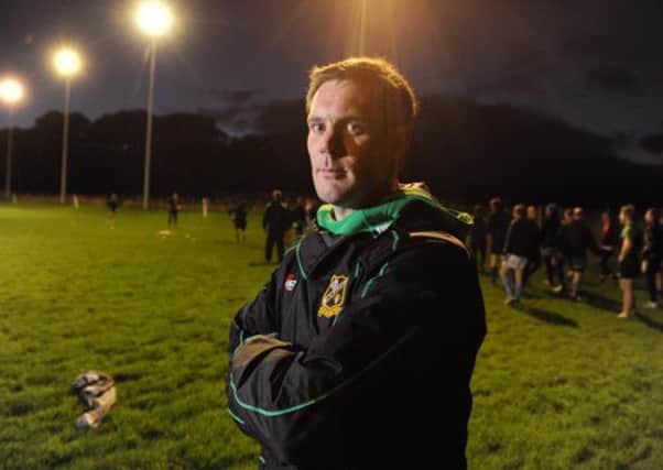 Wharfedale Rugby Union FC head coach Jon Feeley during the Thurday nigh  training session at Threshfield, Grassington. (Picture: Bruce Rollinson)