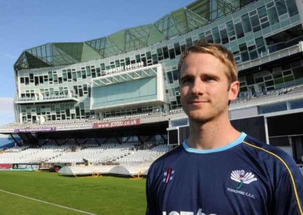Yorkshire cricket new signing Kane Williamson pictured on his first day at Headingley