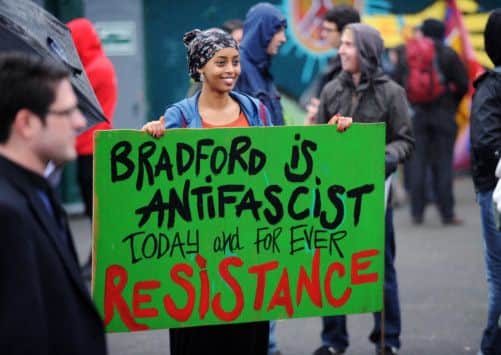 EDL and rival demonstrators in Bradford