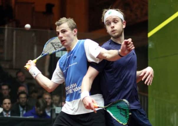 WINNING STARTS: Sheffield's Nick Matthew, left, and fellow Yorkshireman James Willstrop came through their first round clashes at the US Open in Philadelphia.
