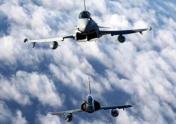 Air-to-air stills with RAF and French Air Force fast jets on exercise.