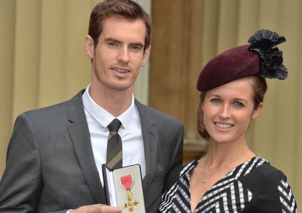 Wimbledon champion Andy Murray and his long time girlfriend Kim Sears at Buckingham Palace