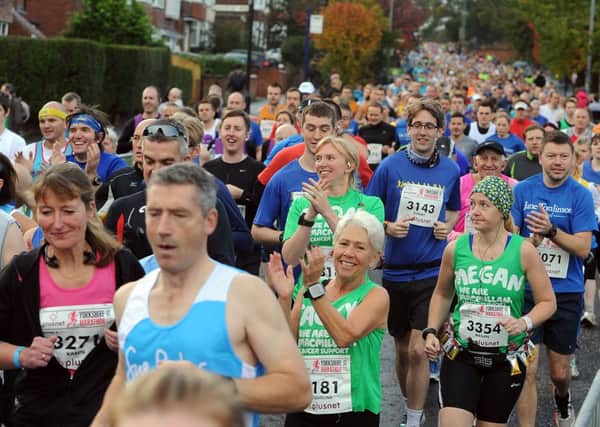 The start of the Yorkshire Marathon in York. 

Pictures by Gerard Binks.