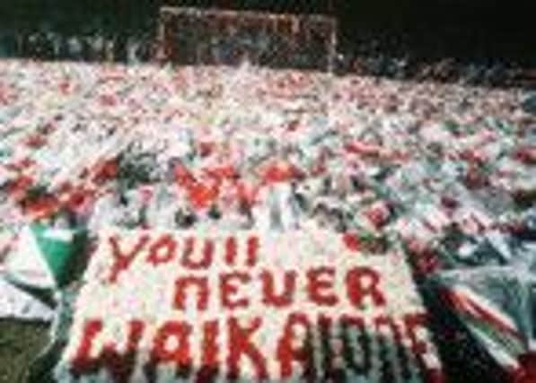 A memorial to the victims of the Hillsborough disaster